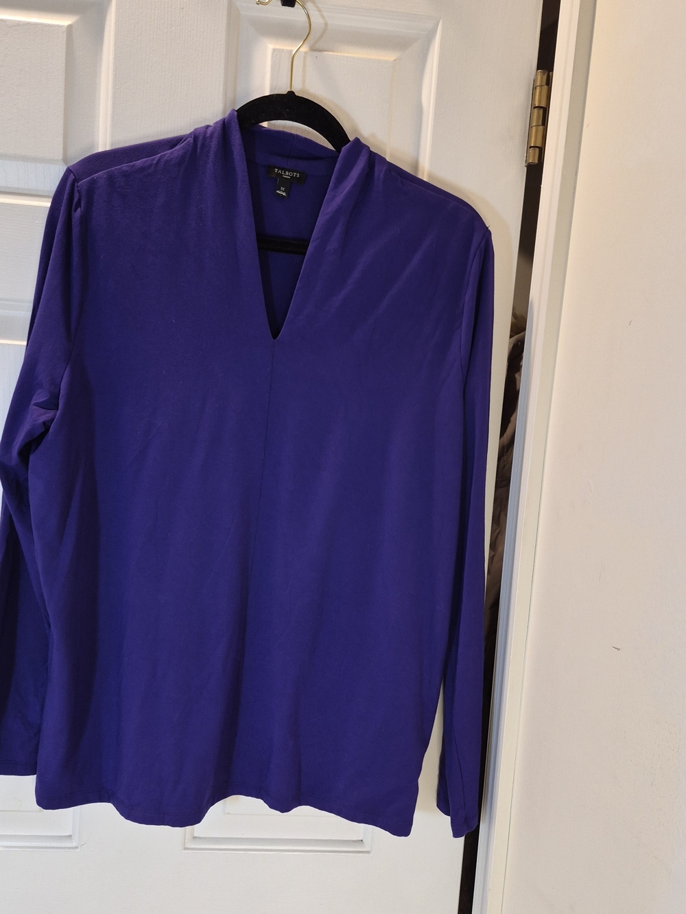 Talbots Deep Purple Long-Sleeve V-Neck Top